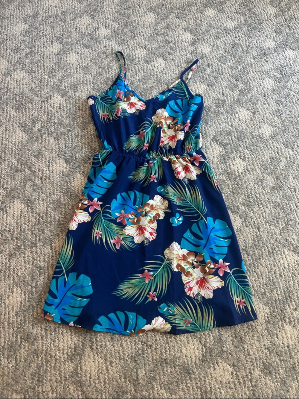 Blue Tropical Floral Sundress
